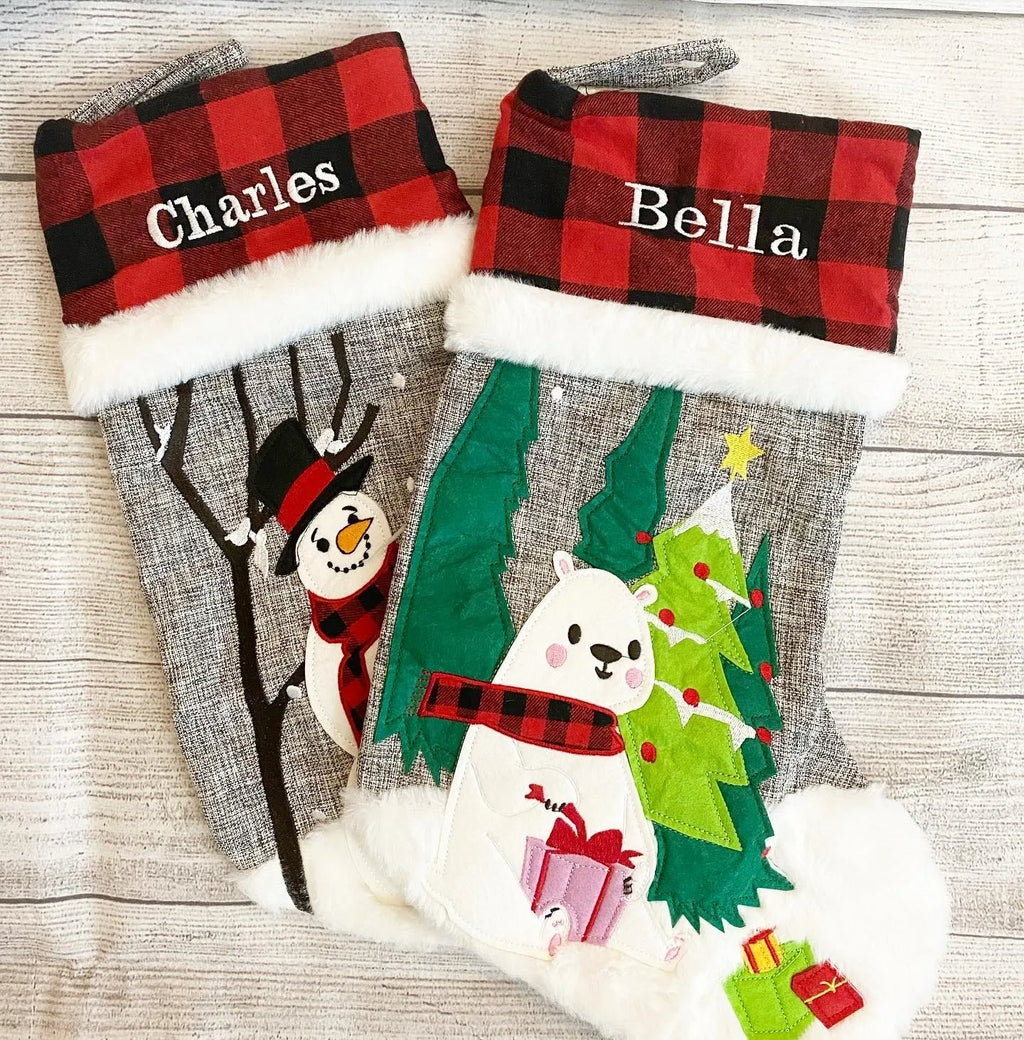 Set of 4 Personalized Christmas Stockings