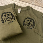 Custom pet sweatshirt with pet name and pawprint