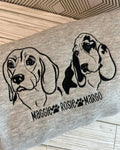 Custom pet sweatshirt with pet name and pawprint